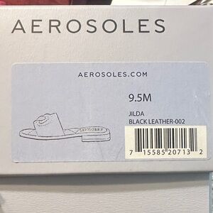 AEROSOLES Black Leather Jilda Slides